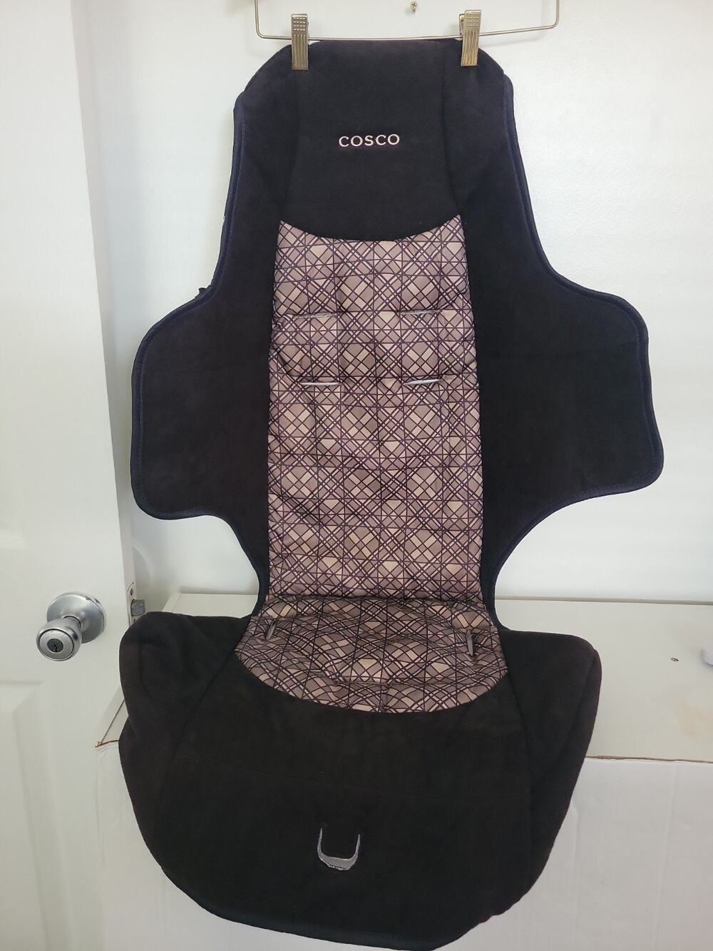 Cosco Kids Highback Booster Seat Cover Fabric Cushion Part Black And Brown.